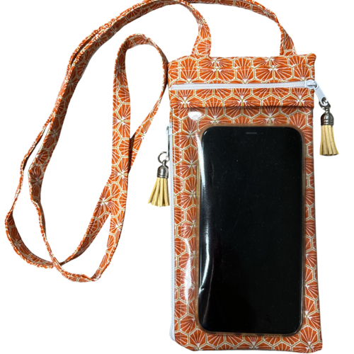Pochette bandoulière transparente tactile pour smartphone/téléphone portable.