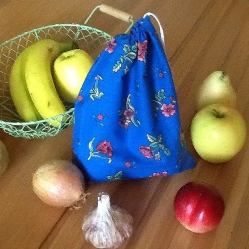 Sac à vrac en coton, sac à fruits et légumes, sac zéro déchet, sac à courses réutilisable, écologie, sac tissu