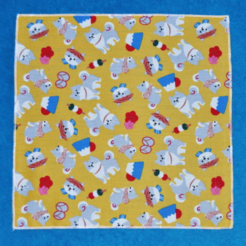 Lot de 6 mouchoirs en tissu coton lavables surjetés motif chiens shitsu