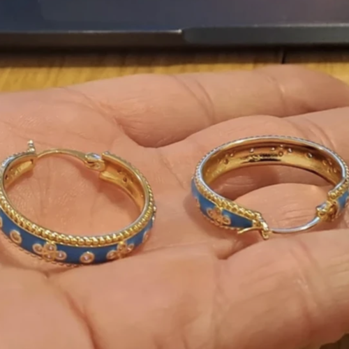 Créoles élégantes plaqué or 14 carats et zircon