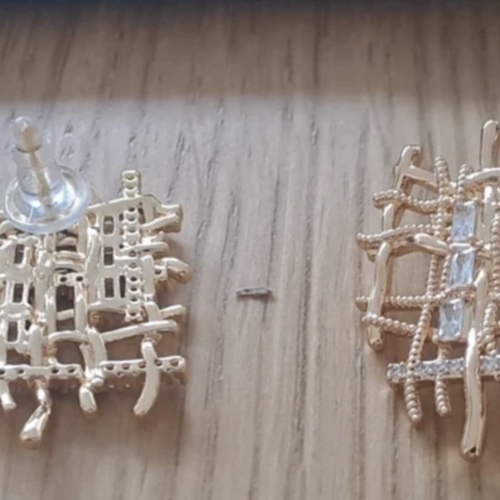 Boucles oreilles en argent plaqué or 14 carats