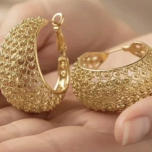 Créoles élégantes plaqué or 14 carats