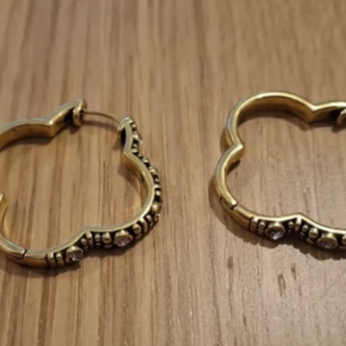 Créoles plaquées or 14 carats avec zirconium