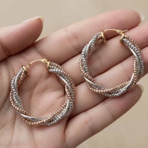 Créoles 25 mm plaquées or 14 carats