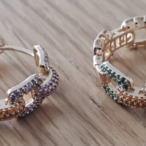 Créoles plaquées or 14 carats zircons