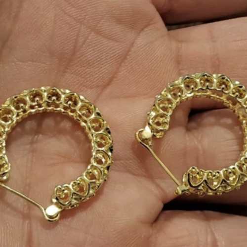 Créoles élégantes plaquées or 14 carats