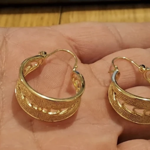 Créoles élégantes plaquées or 14 carats