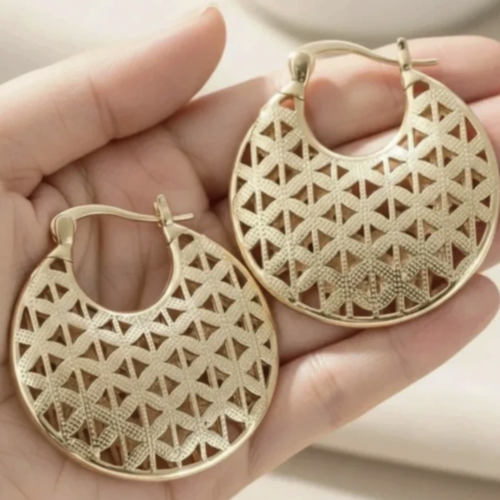 Créoles élégantes plaquées or 14 carats