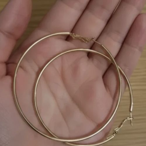 Créoles 70 mm plaquées or 14 carats