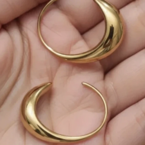 Créoles élégantes plaquées or 14 carats