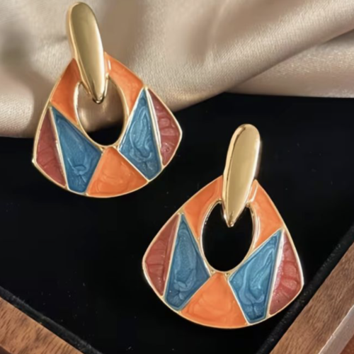 Créoles géométriques plaquées or 14 carats