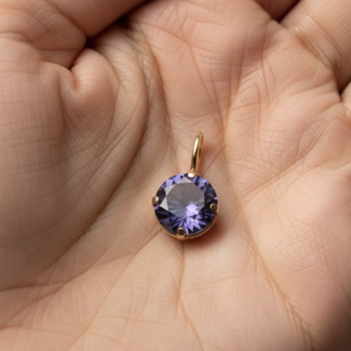 Pendentif enola or 18 carats améthyste