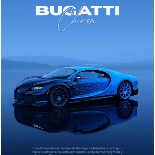 Photo voiture de sport – bugatti chiron en sublimation aluminium