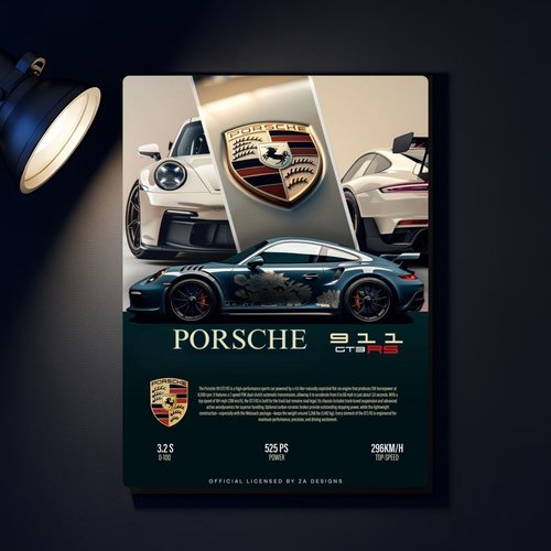 Tableau aluminium voiture sport iconique – plaque métal décorative automobile moderne prête à accrocher