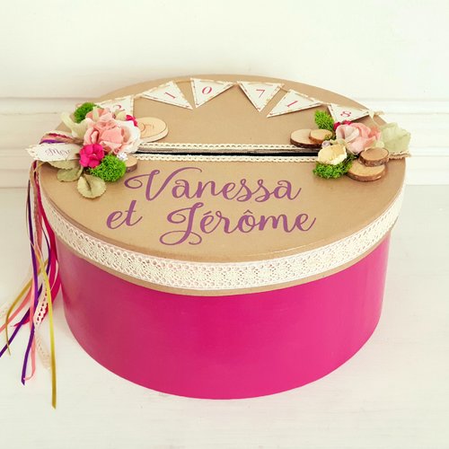 Urne / boite à enveloppe collection champêtre / bohème - collection hortense - couleurs au choix