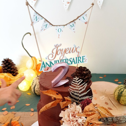 Kit décoration gâteau collection animaux de la forêt - baptême / communion / anniversaire