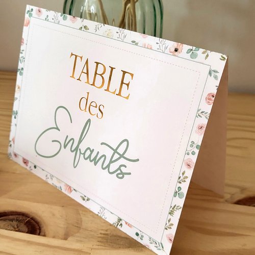 Menu et / ou nom de table à poser -  collection margot - baptême / communion / anniversaire / mariage