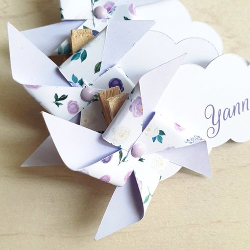 Marque-place collection chloé - thème & couleurs au choix - baptême / mariage / communion / anniversaire