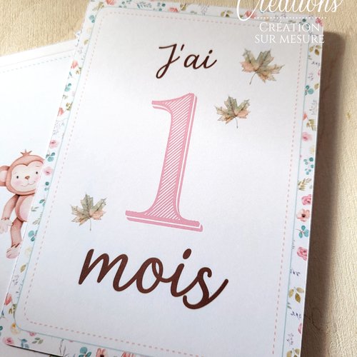 Cartes étapes 0-12 mois - ma première année - thème au choix - naissance