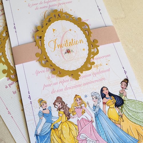 Invitation conte de fée - disney / princesse / anniversaire / baptême
