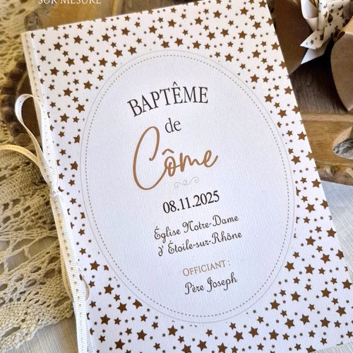 Livret de messe - la tête dans les étoiles - baptême / communion