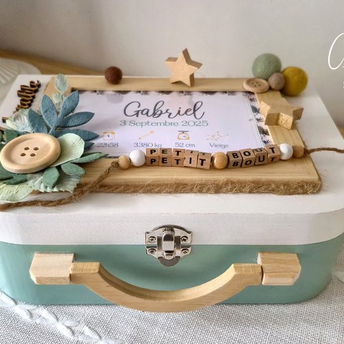 Boîte "souvenirs d'enfance" - les animaux de la savane - naissance / baptême / cadeau personnalisé