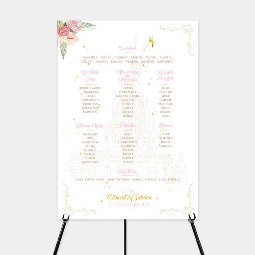 Plan de table cartonné - sur mesure - grand format - mariage