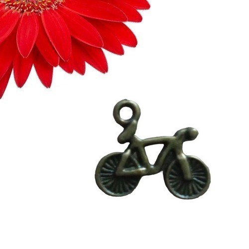 30 breloques pendentifs vélo couleur bronze - déstockage