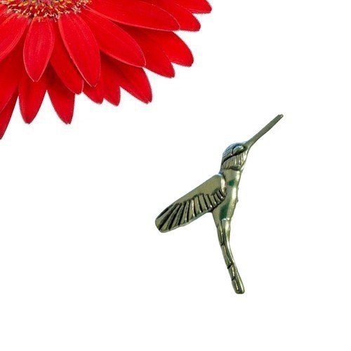 1 breloque pendentif oiseau colibri couleur argent