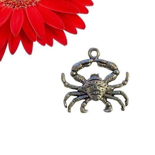 1 breloque pendentif crabe couleur argent