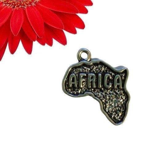 1 breloque pendentif carte afrique couleur argent