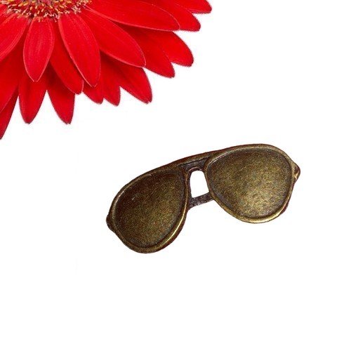 10 breloques pendentifs lunettes couleur bronze