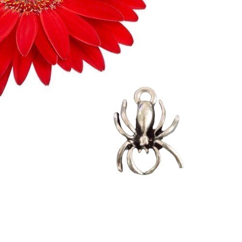 29 breloques pendentifs araignée couleur argent - déstockage