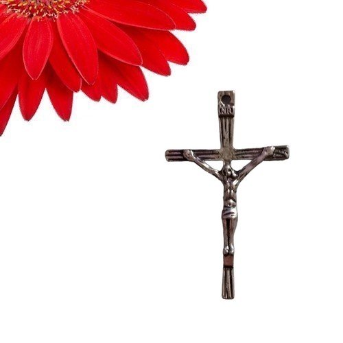 10 breloques pendentifs croix jésus christ couleur argent - déstockage
