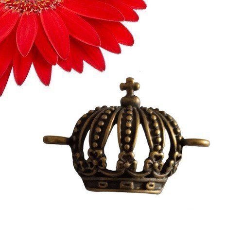 1 connecteur forme couronne couleur bronze