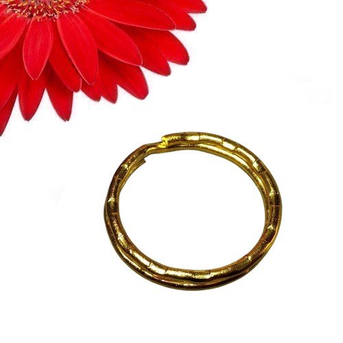 2 anneaux porte clés couleur doré - déstockage
