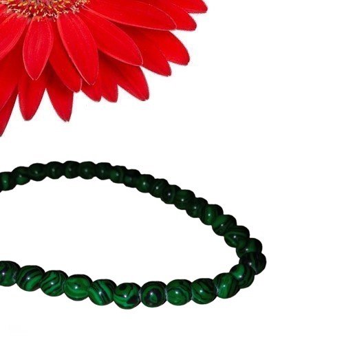60 perles rondes en pierre naturelle couleur vert - déstockage