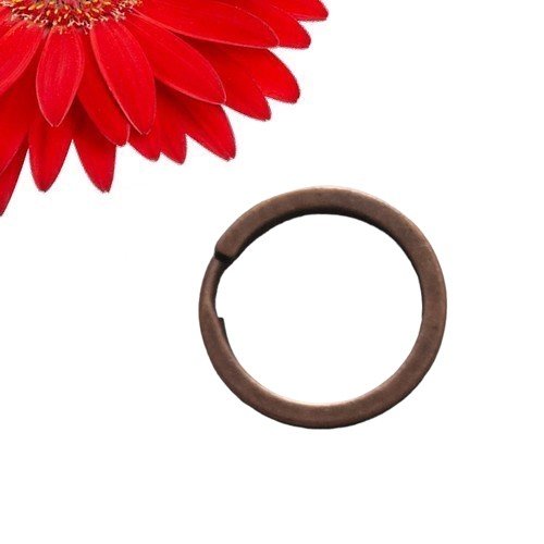 10 anneaux porte clés rond couleur cuivre rouge - déstockage