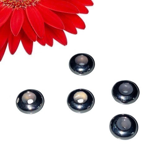 5 perles à fermoir coulissant ajustable couleur argent  - déstockage