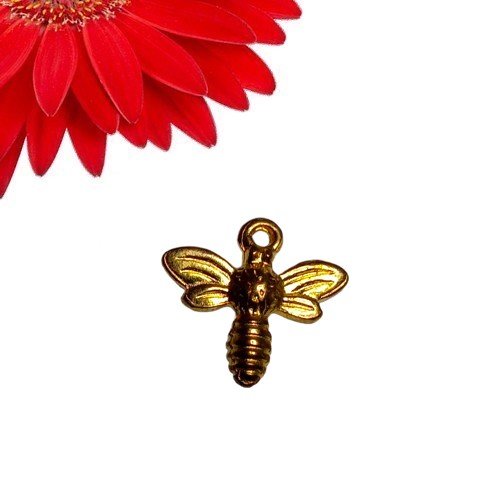 12 breloques pendentifs abeille couleur or  - déstockage