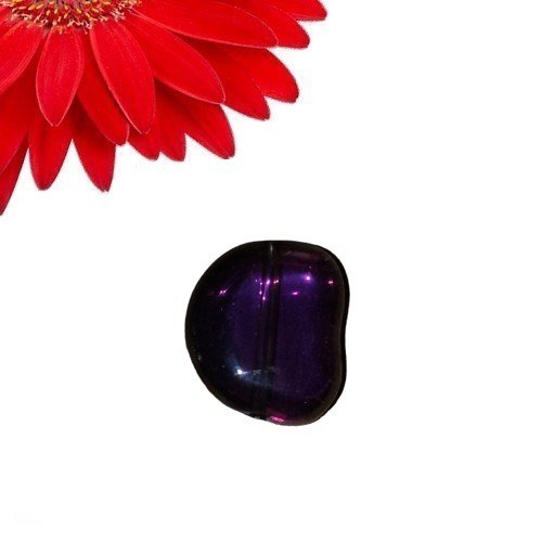 30 perles en verre forme galet couleur violet translucide - déstockage