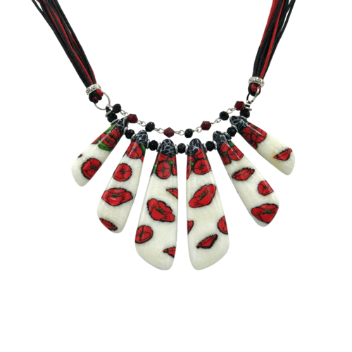 Collier coquelicot fait main en pâte polymère, fabriqué au choix, 3 modèles au choix
