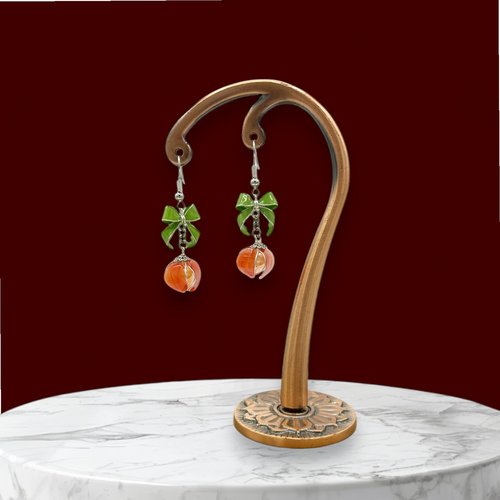 Boucles d'oreilles physalis fait main en résine, fabriquées en france