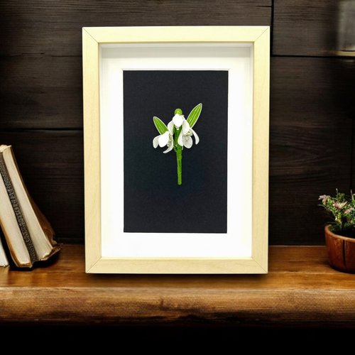 Broche fleur perce-neige fait main en résine, fabriquée en france, 2 modèles au choix