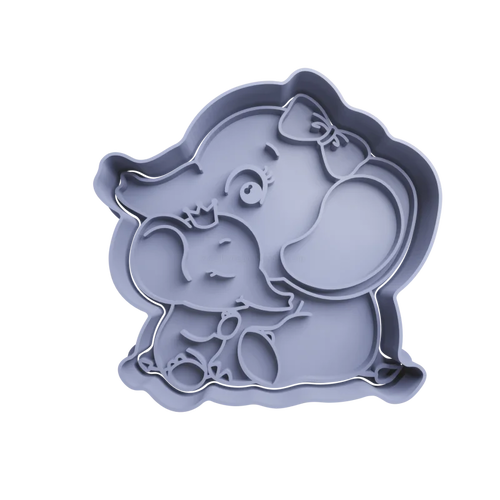 Maman éléphant avec son fils emporte-pièce
