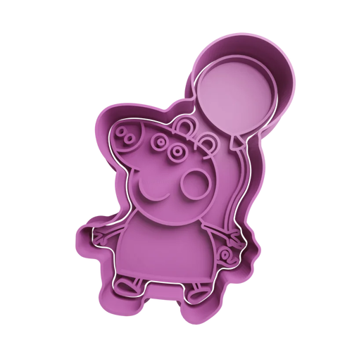 Emporte-pièce peppa pig avec ballon
