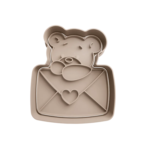 Emporte-pièce ours en peluche avec lettre