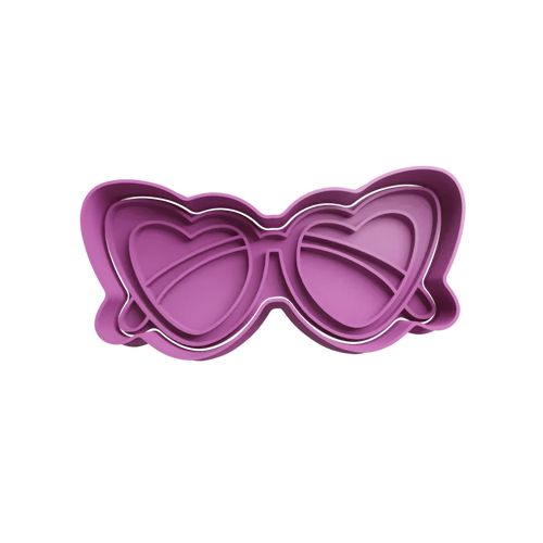 Emporte-pièce barbie avec lunettes en cœur