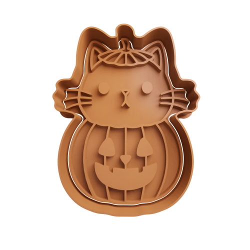 Emporte-pièce de chat dans une citrouille d'halloween