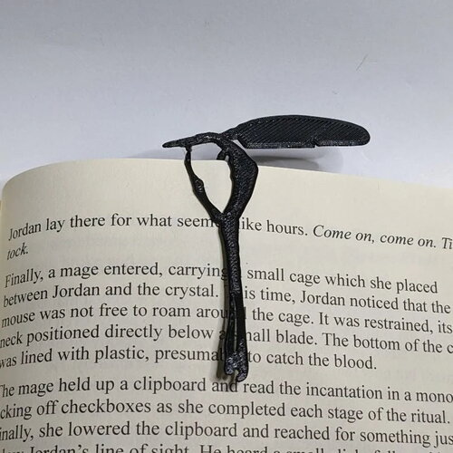 Skeleton hand and quill bookmark